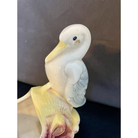 Vintage Nursery Planter Stork on Baby Buggy  6 1/2" - Picture 7 of 9